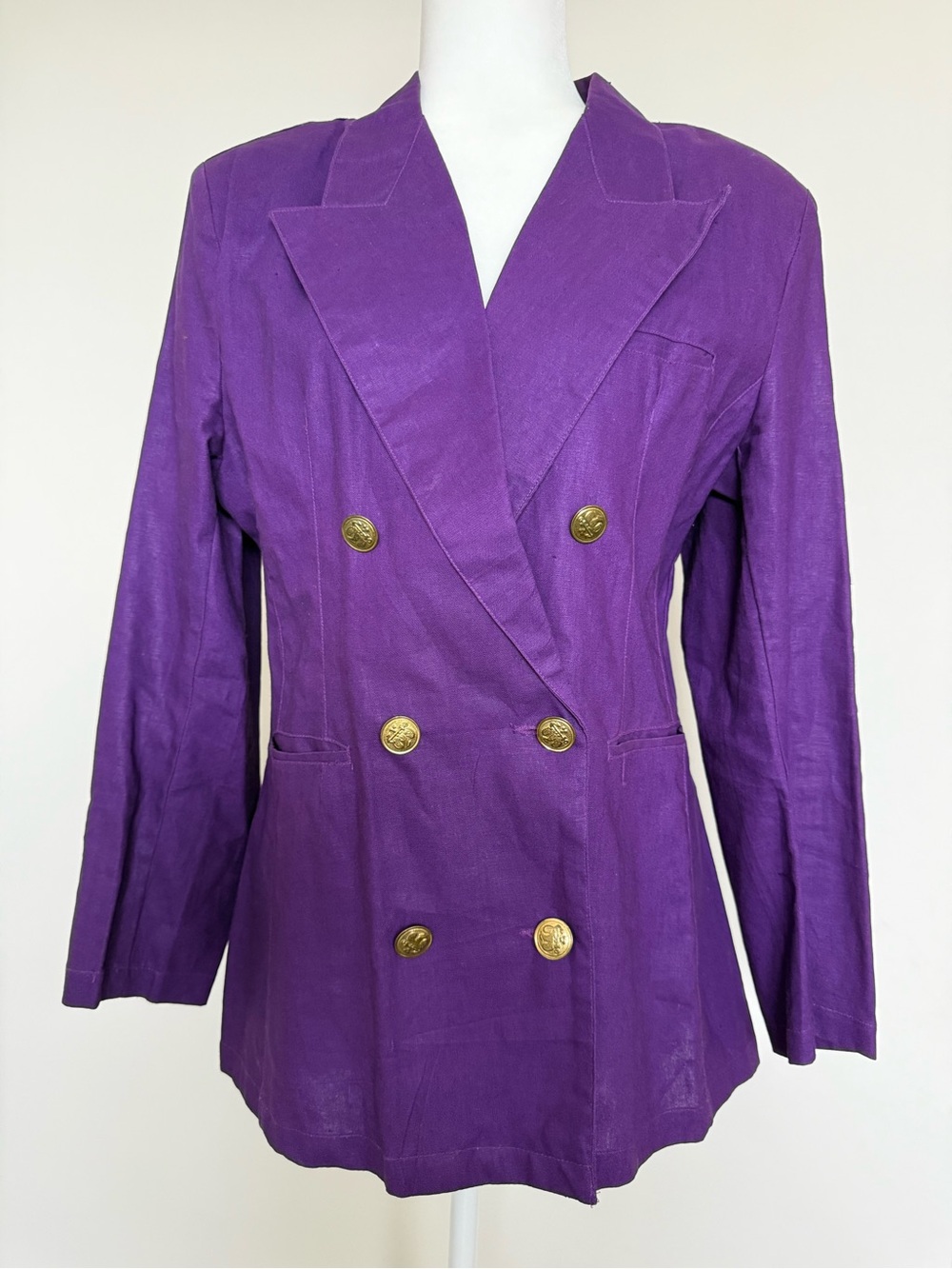 Jennifer Eden Purple Double-Breasted Blazer